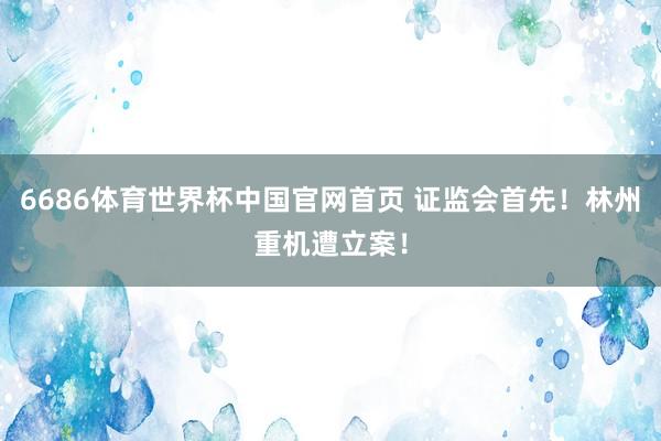 6686体育世界杯中国官网首页 证监会首先！林州重机遭立案！