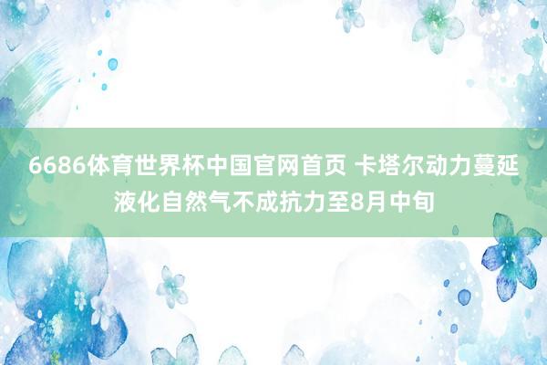 6686体育世界杯中国官网首页 卡塔尔动力蔓延液化自然气不成抗力至8月中旬