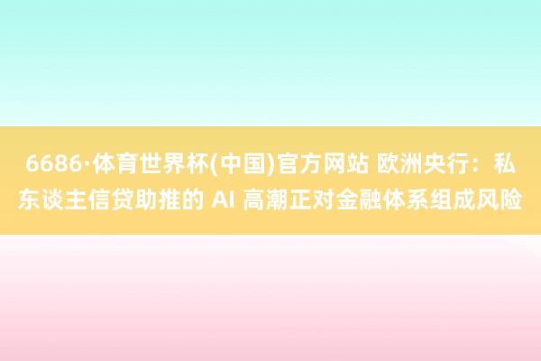 6686·体育世界杯(中国)官方网站 欧洲央行：私东谈主信贷助推的 AI 高潮正对金融体系组成风险