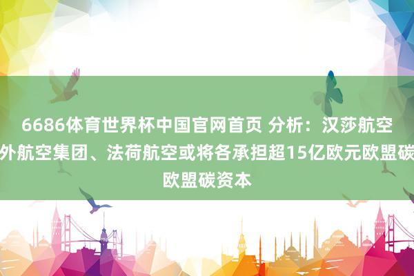 6686体育世界杯中国官网首页 分析：汉莎航空、海外航空集团、法荷航空或将各承担超15亿欧元欧盟碳资本