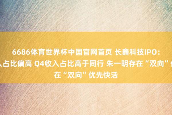 6686体育世界杯中国官网首页 长鑫科技IPO：经销收入占比偏高 Q4收入占比高于同行 朱一明存在“双向”优先快活