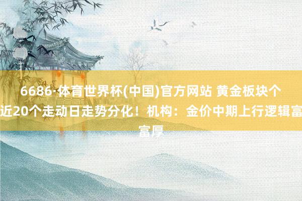 6686·体育世界杯(中国)官方网站 黄金板块个股近20个走动日走势分化！机构：金价中期上行逻辑富厚