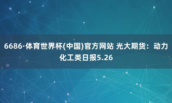 6686·体育世界杯(中国)官方网站 光大期货：动力化工类日报5.26