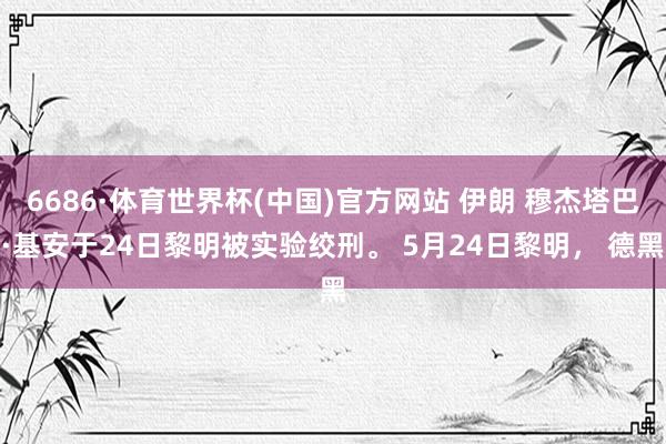 6686·体育世界杯(中国)官方网站 伊朗 穆杰塔巴·基安于24日黎明被实验绞刑。 5月24日黎明， 德黑
