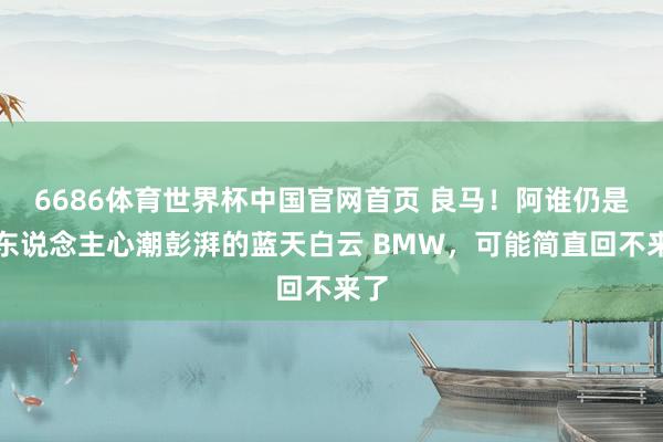 6686体育世界杯中国官网首页 良马！阿谁仍是让东说念主心潮彭湃的蓝天白云 BMW，可能简直回不来了