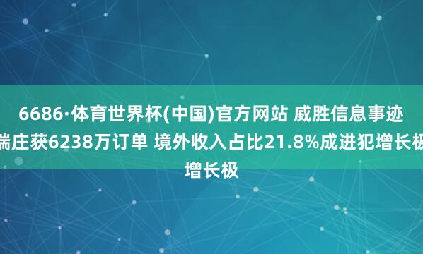 6686·体育世界杯(中国)官方网站 威胜信息事迹端庄获6238万订单 境外收入占比21.8%成进犯增长极