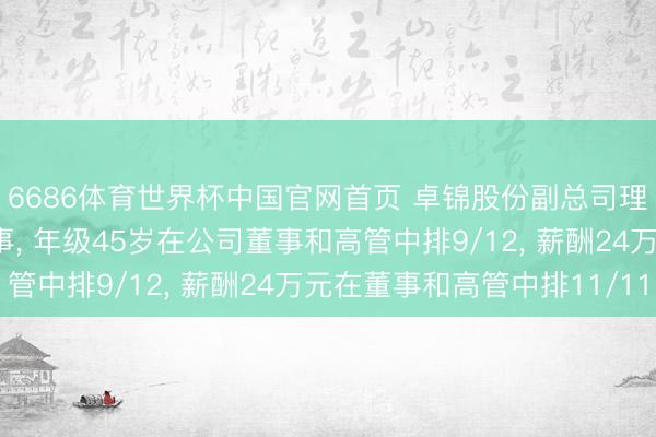6686体育世界杯中国官网首页 卓锦股份副总司理刘明浩新任非零丁董事， 年级45岁在公司董事和高管中排9/12， 薪酬24万元在董事和高管中排11/11