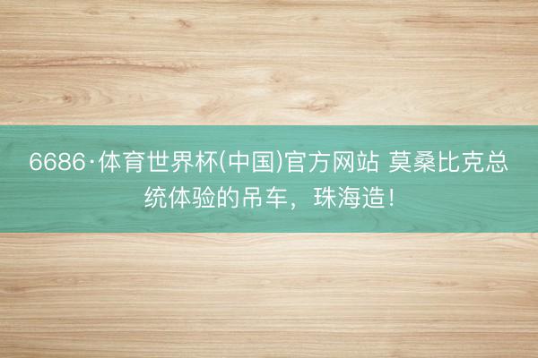 6686·体育世界杯(中国)官方网站 莫桑比克总统体验的吊车,珠海造!
