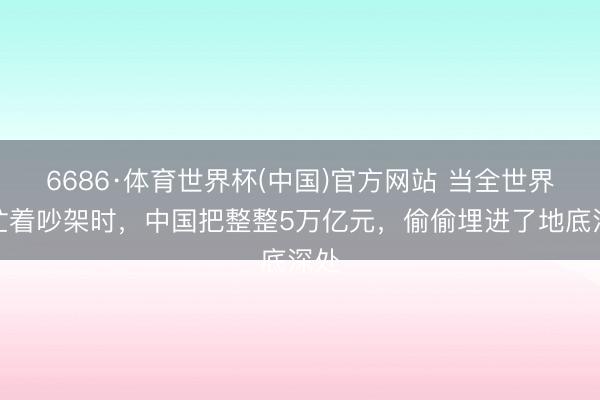 6686·体育世界杯(中国)官方网站 当全世界都忙着吵架时,中国把整整5万亿元,偷偷埋进了地底深处
