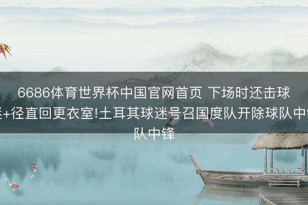 6686体育世界杯中国官网首页 下场时还击球迷+径直回更衣室!土耳其球迷号召国度队开除球队中锋